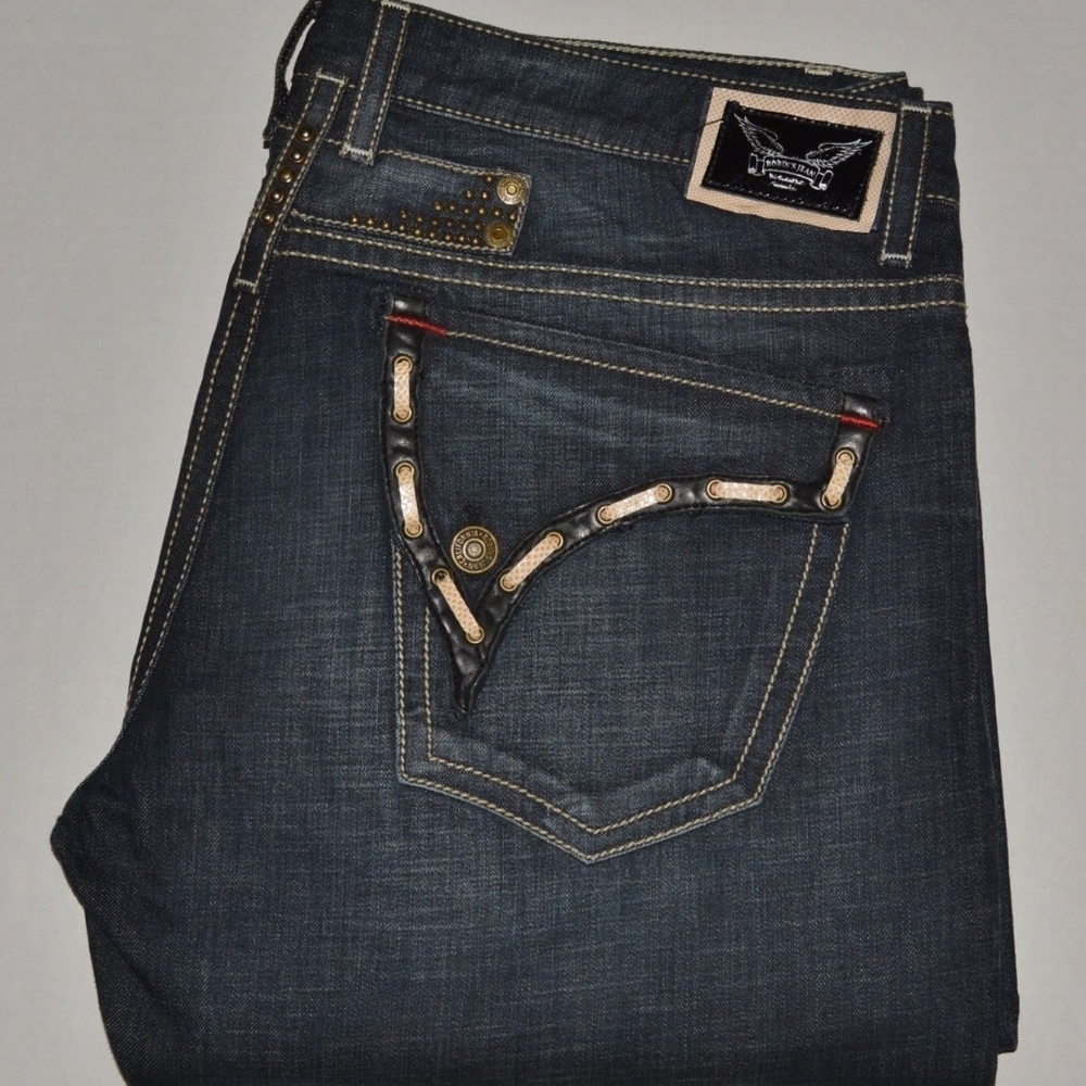 NEW ROBINS JEAN LACET LONG FLAP STRAIGHT LEG SZ 42